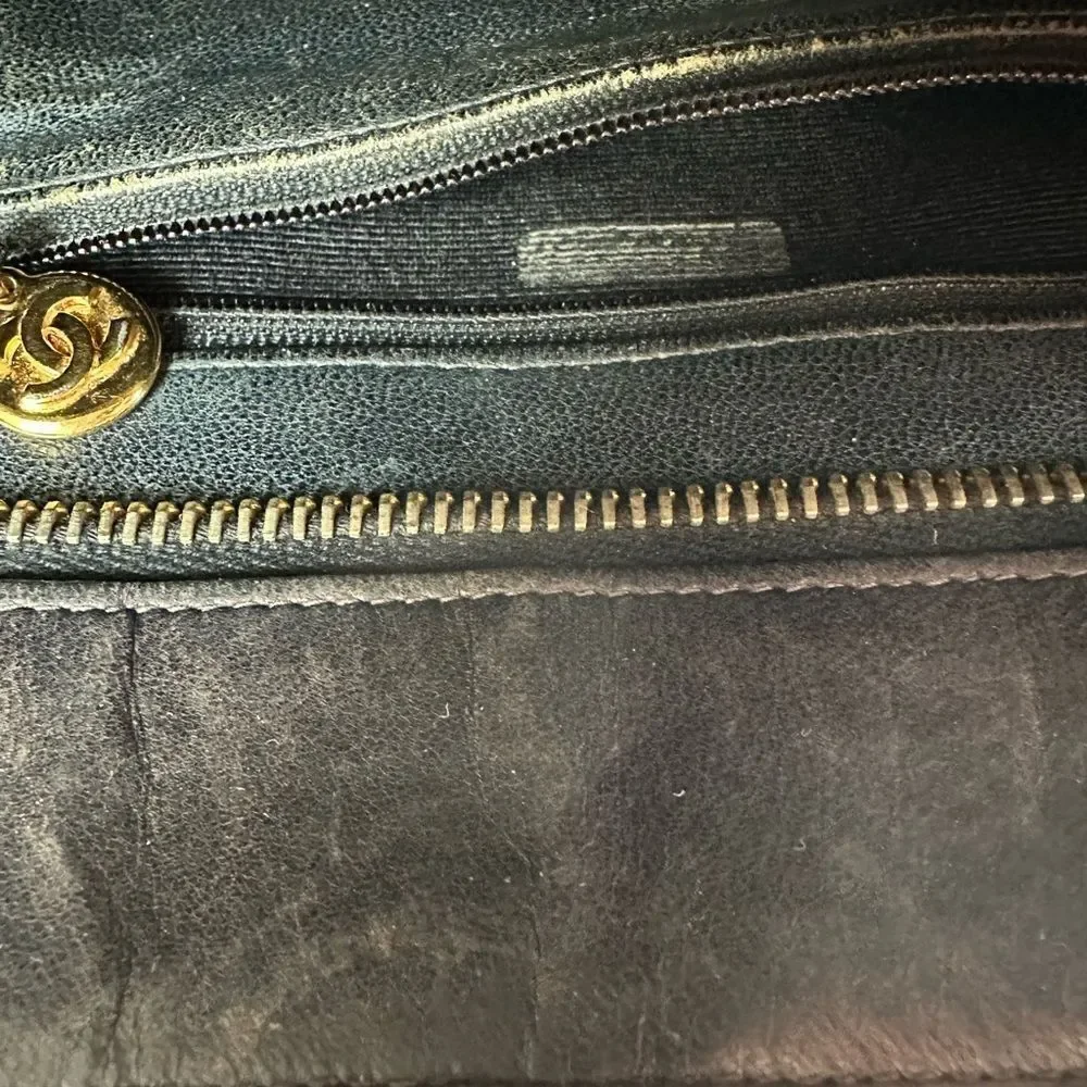 CHANEL Brown Quilted Shoulder Bag with Gold Accents